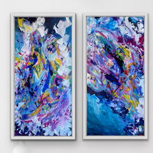 Load image into Gallery viewer, 'The Happy Ocean' Diptych (80cm x 40cm x 2cm, unframed x 2)