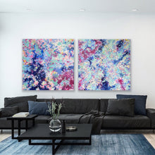 Load image into Gallery viewer, 'Hearts A Flutter II' Diptych (102cm x 102cm x 4cm, unframed, x2)