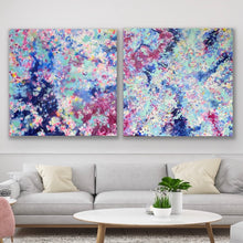 Load image into Gallery viewer, 'Hearts A Flutter II' Diptych (102cm x 102cm x 4cm, unframed, x2)