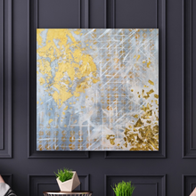 Load image into Gallery viewer, 'Golden Geometry' (76cm x 76cm x 4cm, unframed)