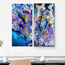 Load image into Gallery viewer, 'The Happy Ocean' Diptych (80cm x 40cm x 2cm, unframed x 2)
