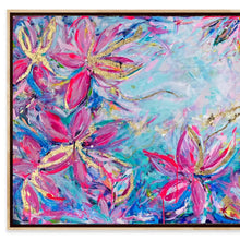 Load image into Gallery viewer, (Commission) ‘Sunflower and Bow’ (80cm x 160cm x 4cm, framed in Oak)