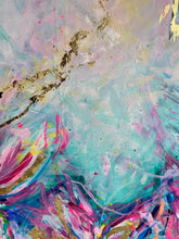 Load image into Gallery viewer, (Commission) ‘Sunflower and Bow’ (80cm x 160cm x 4cm, framed in Oak)