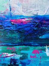 Load image into Gallery viewer, 'Sunset on the green' (102cm x 102cm x 4cm, framed in oak)