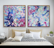 Load image into Gallery viewer, 'Hearts A Flutter II' Diptych (102cm x 102cm x 4cm, unframed, x2)
