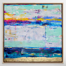 Load image into Gallery viewer, 'Sunset on the green' (102cm x 102cm x 4cm, framed in oak)